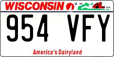 WI license plate 954VFY