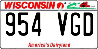WI license plate 954VGD