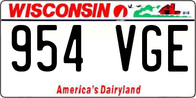 WI license plate 954VGE