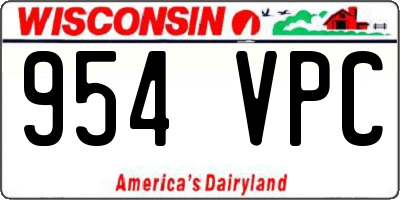 WI license plate 954VPC