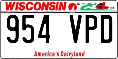 WI license plate 954VPD