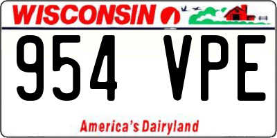 WI license plate 954VPE
