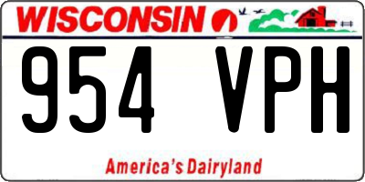 WI license plate 954VPH