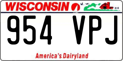 WI license plate 954VPJ