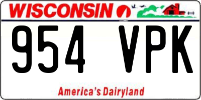 WI license plate 954VPK