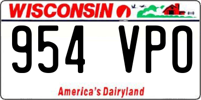 WI license plate 954VPO