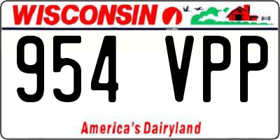 WI license plate 954VPP