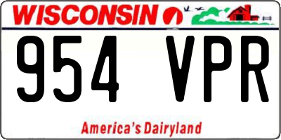 WI license plate 954VPR