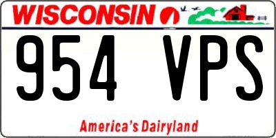 WI license plate 954VPS