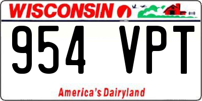 WI license plate 954VPT