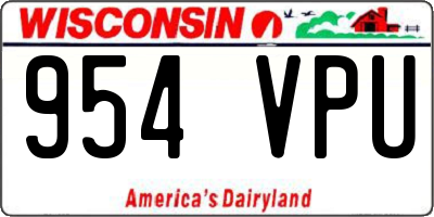 WI license plate 954VPU