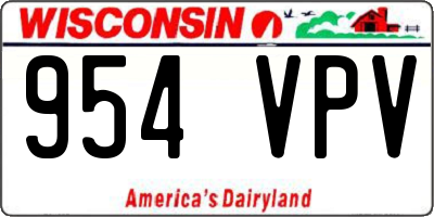 WI license plate 954VPV