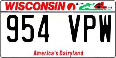 WI license plate 954VPW