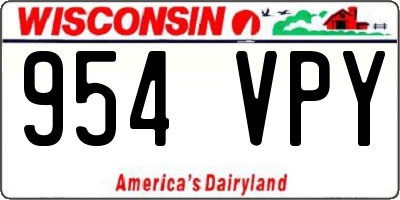 WI license plate 954VPY