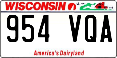 WI license plate 954VQA