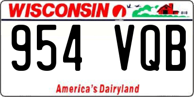 WI license plate 954VQB