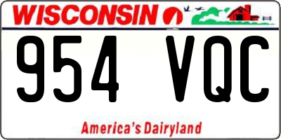 WI license plate 954VQC
