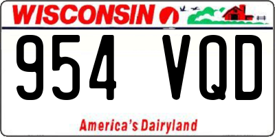 WI license plate 954VQD