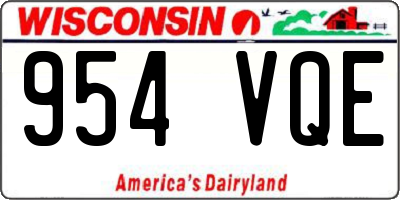 WI license plate 954VQE