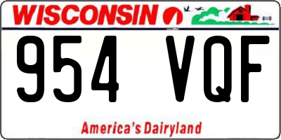 WI license plate 954VQF