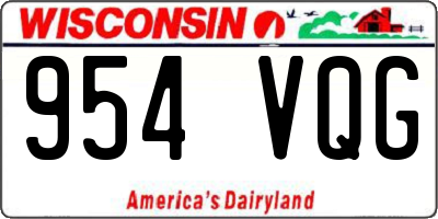 WI license plate 954VQG