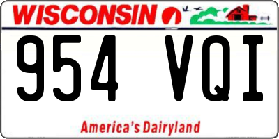 WI license plate 954VQI