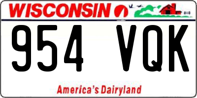 WI license plate 954VQK