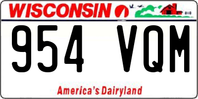 WI license plate 954VQM