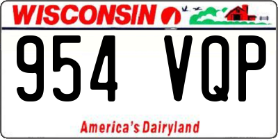 WI license plate 954VQP