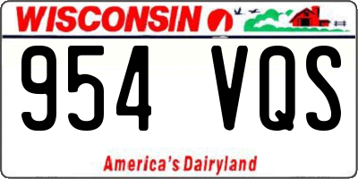 WI license plate 954VQS