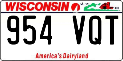 WI license plate 954VQT