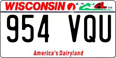 WI license plate 954VQU