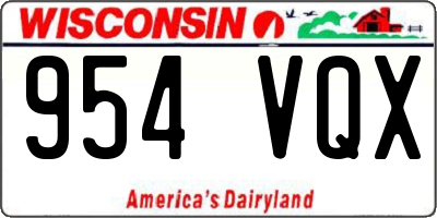 WI license plate 954VQX