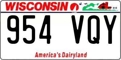 WI license plate 954VQY
