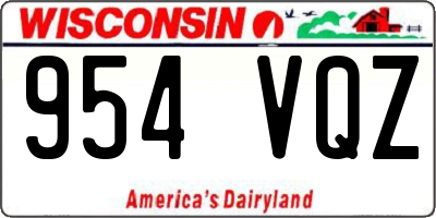 WI license plate 954VQZ