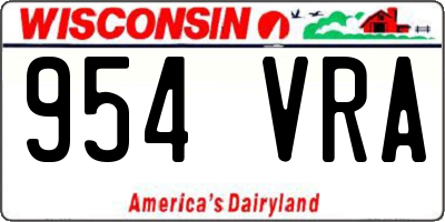 WI license plate 954VRA