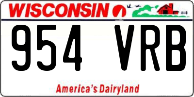 WI license plate 954VRB