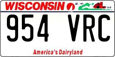 WI license plate 954VRC