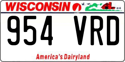 WI license plate 954VRD