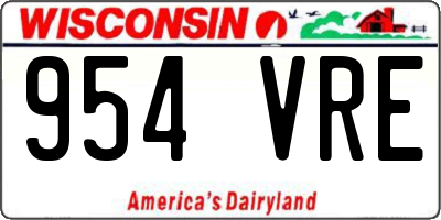 WI license plate 954VRE