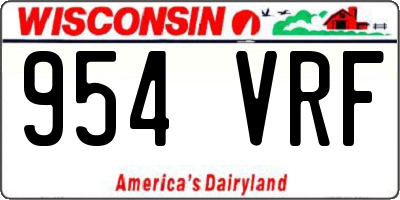 WI license plate 954VRF