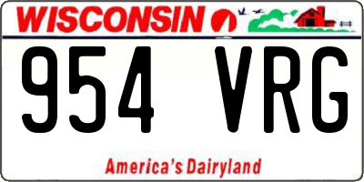 WI license plate 954VRG