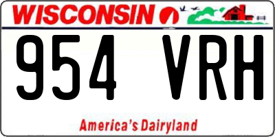 WI license plate 954VRH