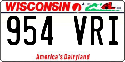 WI license plate 954VRI