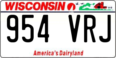 WI license plate 954VRJ