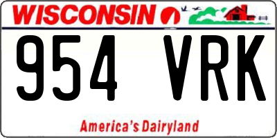 WI license plate 954VRK