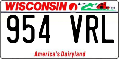 WI license plate 954VRL