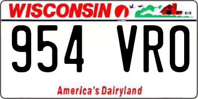 WI license plate 954VRO
