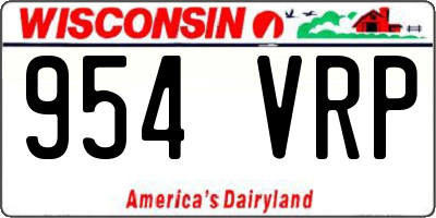 WI license plate 954VRP