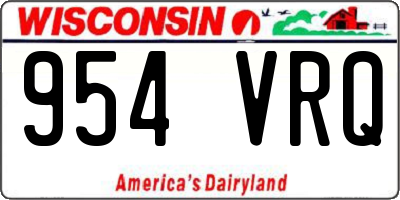 WI license plate 954VRQ